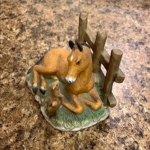 Charming Horse and Squirrel Figurine